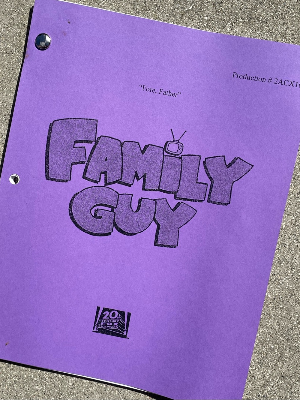 VTG Family Guy 1999 Production Used Table Script Fore, Father SEASON 2 FINALE!